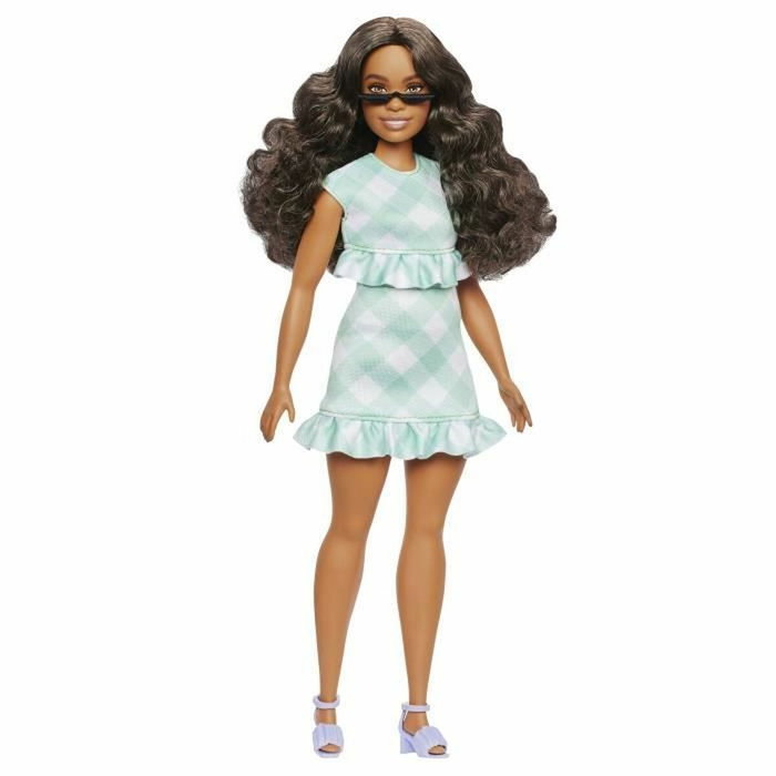 Barbie Poupée Barbie Fashionistas Robe Vert Menthe avec lunettes