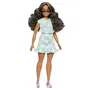 Barbie Poupée Barbie Fashionistas HYT96 - Robe Vert Menthe avec Lunettes et Sandales Violettes - 12.8 cm