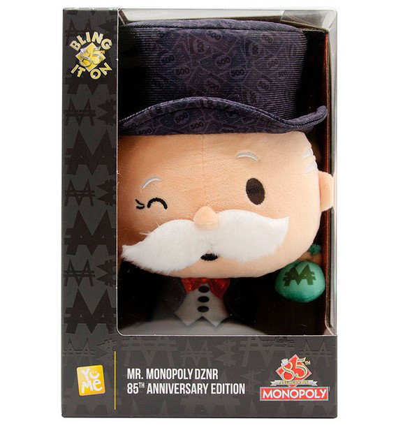 Bizak Peluche Mr. Monopoly 18 cm - Licencié Officiel Haute Qualité