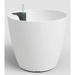 Artevasi San Remo SWS 30 MA - Pot de fleurs avec pieds pour intérieur et extérieur en plastique résistant aux UV - Ø30,5 x H27 cm, 14,5 L - Blanc