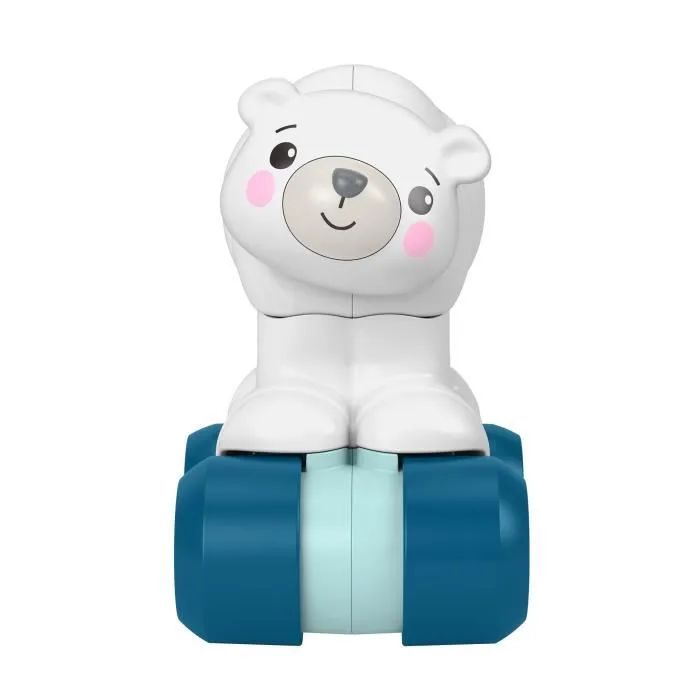 Fisher-Price Jouet d'éveil Ours polaire à pousser JDL63, pour bébé à partir de 9 mois, stimule la motricité et les sens