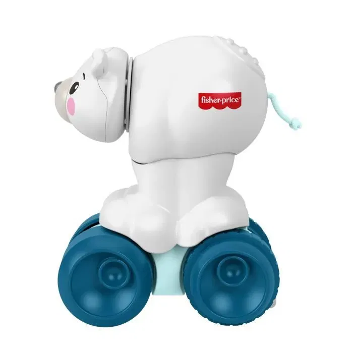 Fisher-Price Jouet d'éveil Ours polaire à pousser JDL63, pour bébé à partir de 9 mois, stimule la motricité et les sens