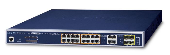 Planet GS-4210-16P4C Switch Géré Gigabit PoE+ avec 16 Ports 802.3at, 4 Combo TP/SFP, Sécurité Avancée et Gestion IPv6/IPv4 Planet GS-4210-16P4C Switch Géré Gigabit PoE+ avec 16 Ports 802.3at, 4 Combo TP/SFP, Sécurité Avancée et Gestion IPv6/IPv4
