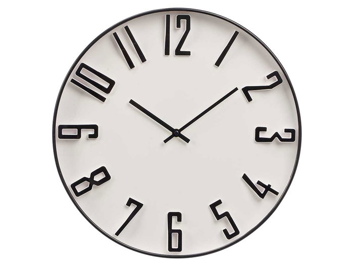 GIFTDECOR Horloge murale à chiffres en relief noir et blanc 40cm