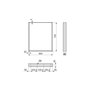 Emuca Jeu de pieds rectangulaires Square pour table, largeur 600mm, Acier, Peint en blanc