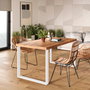 Emuca Jeu de pieds rectangulaires Square pour table, largeur 600mm, Acier, Peint en blanc