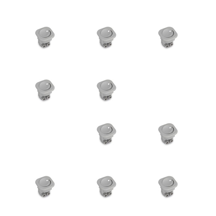Emuca Lot de 10 interrupteurs à encastrer Gris D21x21 Emuca Lot de 10 interrupteurs à encastrer Gris D21x21