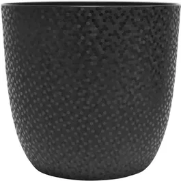 EDA Cache-pot Opale Noir - Pot de fleurs décoratif avec finition facettée - 29.5 x 27.1 cm - 14.8 L