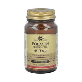 SOLGAR Acide Folique 400 µg (Folacine) 100 Comprimés