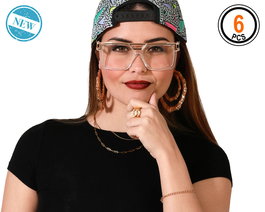 Set Accessoire Hip Hop avec Collar, Lunettes et Foulard - Ensemble de Bijoux et Accessoires pour Fête Déguisée et Carnaval Style Urbain