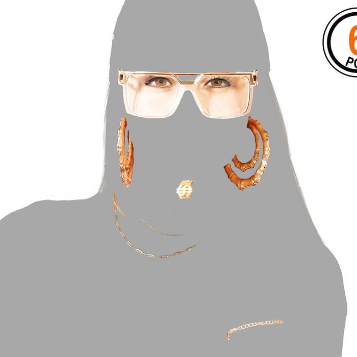 Set Accessoire Hip Hop avec Collar, Lunettes et Foulard - Ensemble de Bijoux et Accessoires pour Fête Déguisée et Carnaval Style Urbain