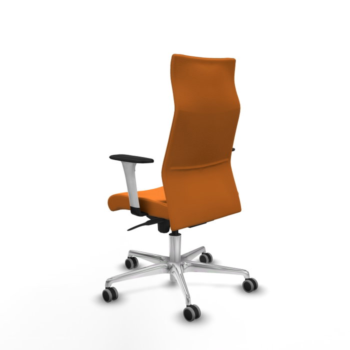 Piqueras Y Crespo Fauteuil Albacete Orange avec mécanisme Sincro et base aluminium Piqueras Y Crespo Fauteuil Albacete Orange avec mécanisme Sincro et base aluminium