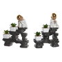 Figurine Décorative DKD Home Decor Noir Doré Blanc Résine Moine Oriental (21 x 7,5 x 25 cm) (2 Unités)