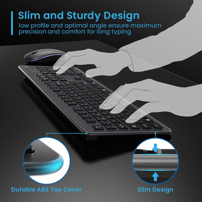Ewent EW3296 Clavier sans fil rétroéclairé Espagnol Ewent EW3296 Clavier sans fil rétroéclairé Espagnol