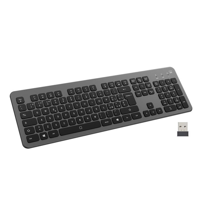 Ewent EW3296 Clavier sans fil 2.4GHz + Bluetooth rétroéclairé blanc disposition ES Ewent EW3296 Clavier sans fil 2.4GHz + Bluetooth rétroéclairé blanc disposition ES