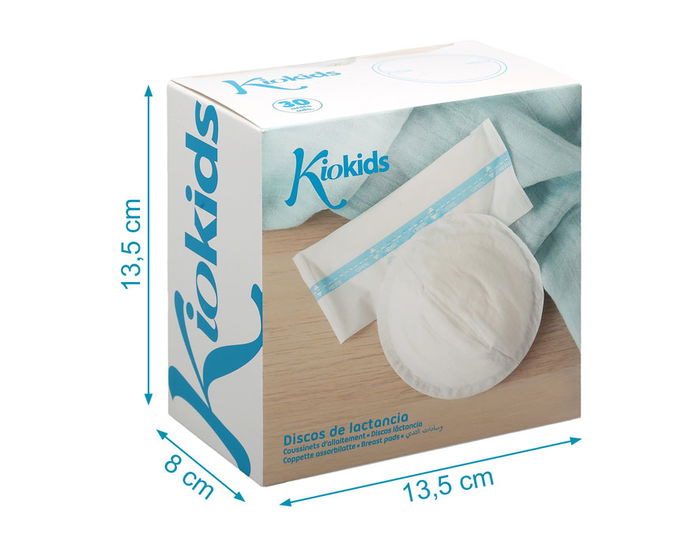 KioKids Disques d'Allaitement 30 Pièces, Blanc, 130 mm, Ultra-fins et Absorbents avec Revers Imperméable, Lot de 30 Protections Individuelles
