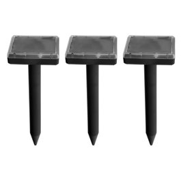 PAPILLON Ensemble de 3 répulsifs à ultrasons pour taupes et souris avec panneau solaire