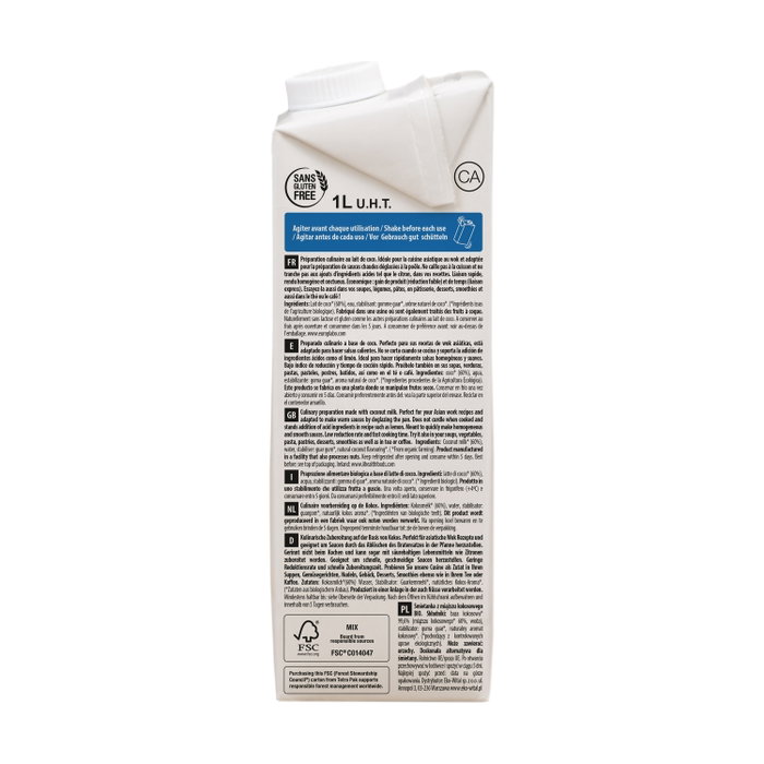 Ecomil Crème de coco bio 1L Ecomil Crème de coco bio 1L