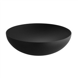 Alessi DUL02/25BT Saladier Double en Acier Inoxydable et Résine Noire 25 cm - Design Donato D'Urbino et Paolo Lomazzi pour Fruits