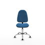 Chaise Algarra Contact permament de base Cuir écologique Bleu clair Structure chromée Sans accoudoirs Sans appui-tête Patins de chaises