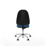Chaise Algarra Contact permament de base Cuir écologique Bleu clair Structure chromée Sans accoudoirs Sans appui-tête Patins de chaises