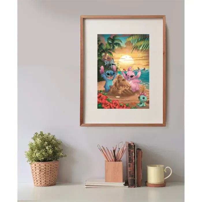 Clementoni Puzzle 500 pièces Stitch compact, pour enfants à partir de 3 ans, thème dessins animés, avec poster, dimensions 49 x 36 cm