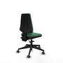 Chaise Elche Asynchrone Tissu Vert émeraude Base pyramidale noire Sans accoudoirs Sans appui-tête Roulettes 65mm pour moquette