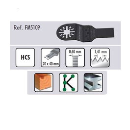 DUVER FM5109 - Lame de scie oscillante bimétal 20x40mm pour bois et métal - Outil oscillant multifonction