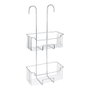 Wenko Milo Panier de douche double étage en acier inoxydable brillant 25 x 14 x 55 cm