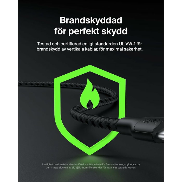 Belkin Câble USB-C vers USB-C BoostCharge Pro 240W Tressé 2m Noir Belkin Câble USB-C vers USB-C BoostCharge Pro 240W Tressé 2m Noir