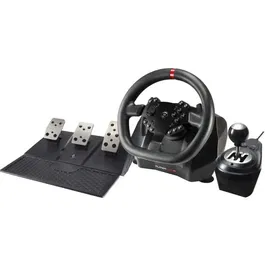 Subsonic GS950-X Volant de Course Gaming, 900°, Levier de Vitesse Manuel, Pédalier 3 Pédales, Palettes, Compatible Xbox Series X/S, PS4, Xbox One, Gran Turismo, Forza