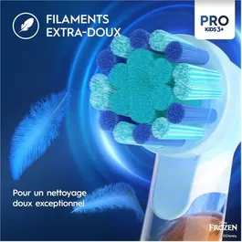 Oral-B Pro Kids3+ Brosse à dents électrique pour enfant - Disney Reine des Neiges, avec minuteur et vibrations, 1 brossette douce, à partir de 3 ans