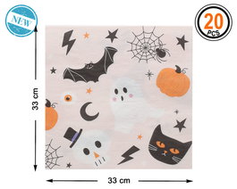 atosa Pack de 20 serviettes Halloween 33*33 cm