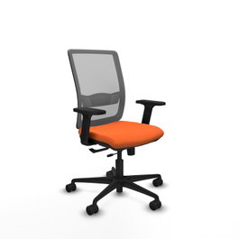 PIQUERAS Y CRESPO Chaise Haches Synchrone/Traslack Orange et Gris avec base nylon noir