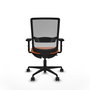 Chaise Haches Synchrone/Traslack tissu Orange Maille Gris Base en nylon noir Accoudoir 2D Sans appui-tête Roulettes 65mm nylon