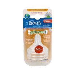 DR. BROWN´S Tétines Options Base Large Silicone Rond N1 +0m, Lot de 2