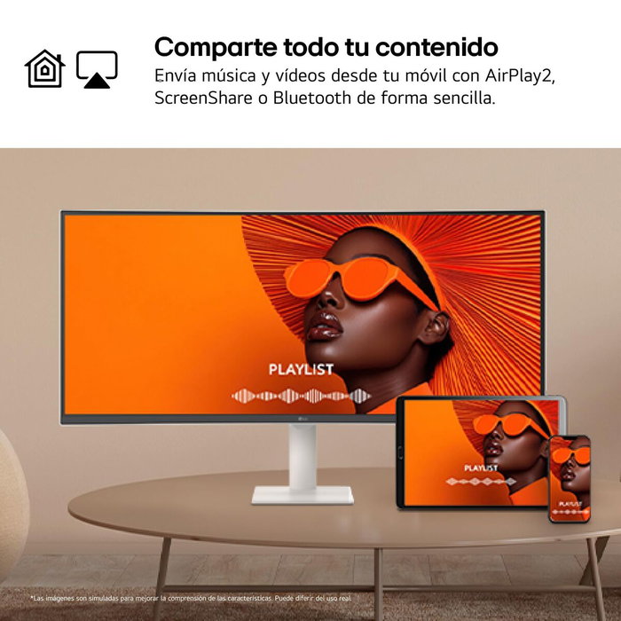 LG 34U601SA-W Écran PC gamer incurvé 34 pouces WQHD Blanc