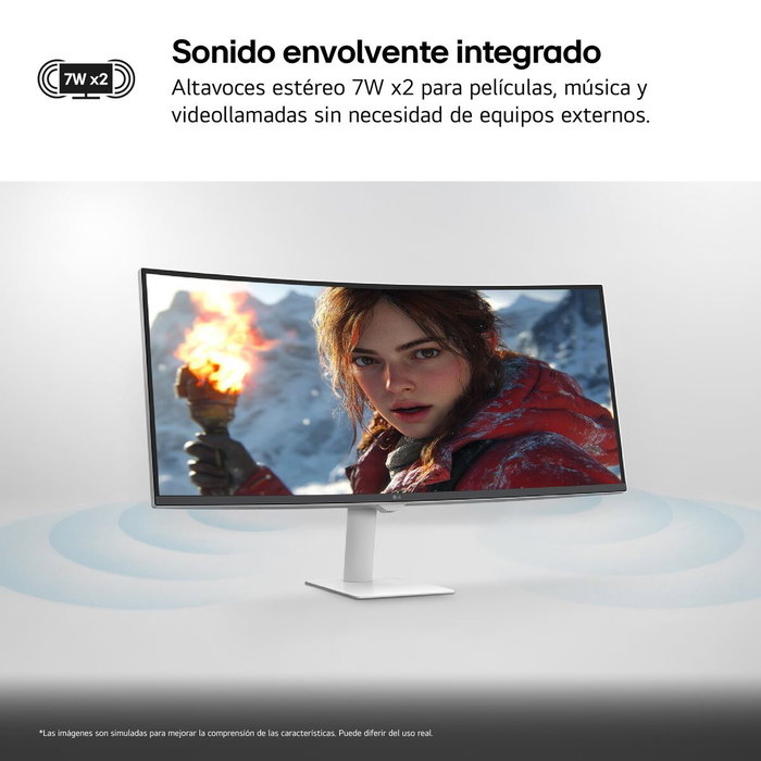 LG 34U601SA-W Écran PC gamer incurvé 34 pouces WQHD Blanc