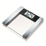 Beurer BG-17 Bascule Diagnostique Digitale en Verre avec Mesure de Masse Grasse, Masse Musculaire et Eau Corporelle - Electrodes Inox
