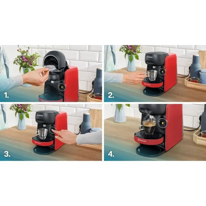 Bosch Tassimo TAS163E T16 Finesse Rouge et Noir