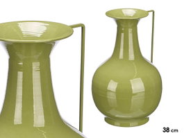 Giftdecor Vase Boule 38 cm Vert en Métal (Set de 4)