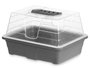 Ibergarden Mini-serre en plastique transparent et gris 1,4 L avec aération 21,5x12,8x17,4 cm (Set de 16)