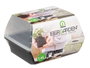 Ibergarden Mini-serre en plastique transparent et gris 1,4 L avec aération 21,5x12,8x17,4 cm (Set de 16)
