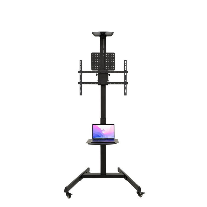 TooQ COMETA Support Mural pour Écran 37-70" Rotatif 90° avec Roues, VESA 200x200-600x400, Hauteur Réglable, Noir