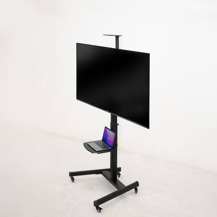 TooQ COMETA Support Mural pour Écran 37-70" Rotatif 90° avec Roues, VESA 200x200-600x400, Hauteur Réglable, Noir