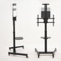 TooQ COMETA Support Mural pour Écran 37-70" Rotatif 90° avec Roues, VESA 200x200-600x400, Hauteur Réglable, Noir