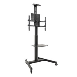 TooQ COMETA Support Mural pour Écran 37-70" Rotatif 90° avec Roues, VESA 200x200-600x400, Hauteur Réglable, Noir