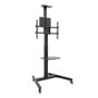 TooQ COMETA Support Mural pour Écran 37-70" Rotatif 90° avec Roues, VESA 200x200-600x400, Hauteur Réglable, Noir