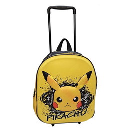 MANENTI Trolley Skate 3D Pokemon 32 cm Valise Cabine à Roulettes Enfants Face Dessin Animé