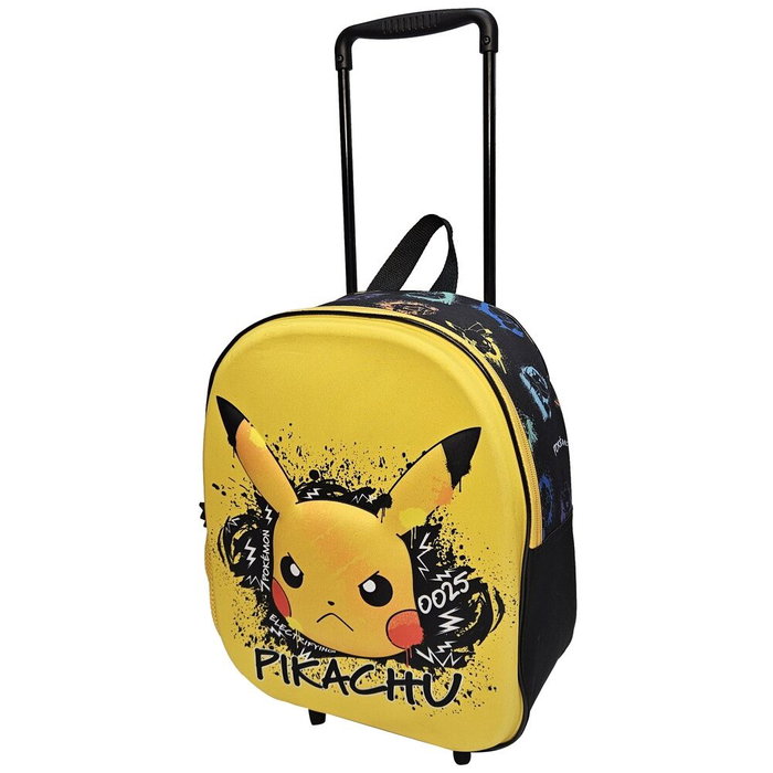 MANENTI Trolley Skate 3D Pokemon 32 cm Valise Cabine à Roulettes Enfants Face Dessin Animé